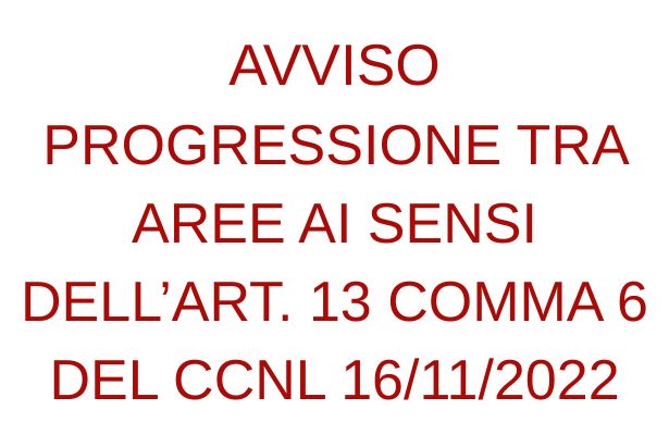 Avviso progressione tra aree